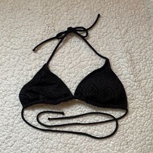 Black Lace Bikini Top